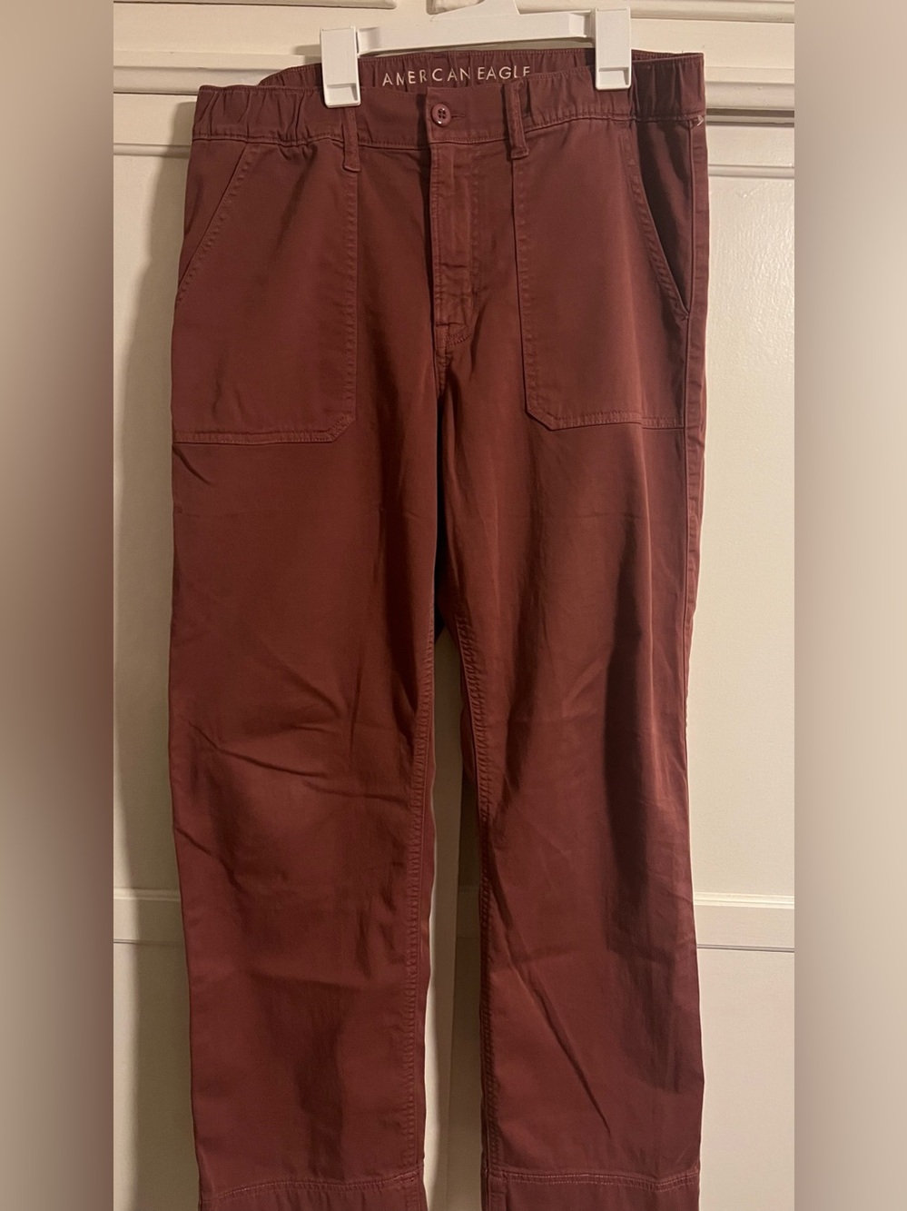 American Eagle Women's Ex-Boyfriend Utility Pants – Dusty Rose Burgundy